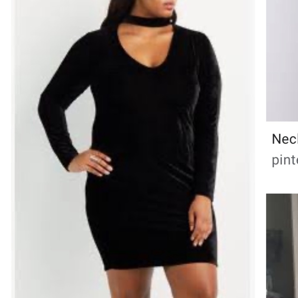 Black velvet choker dress